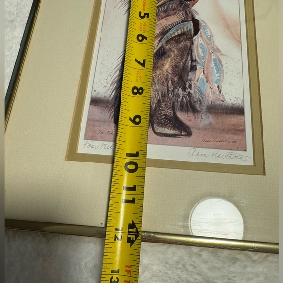 Four Fish Now by Anna Hawthorne Signed Framed Native American Indian 80s VTG Art - Picture 11 of 12